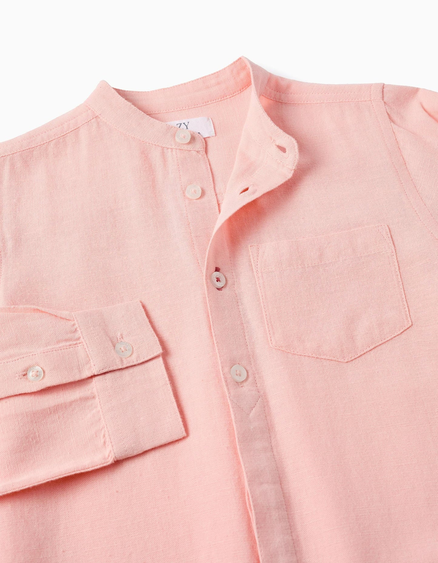 Shirt with Mao Collar for Boys, Pink