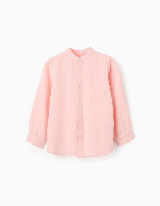 Shirt with Mao Collar for Boys, Pink