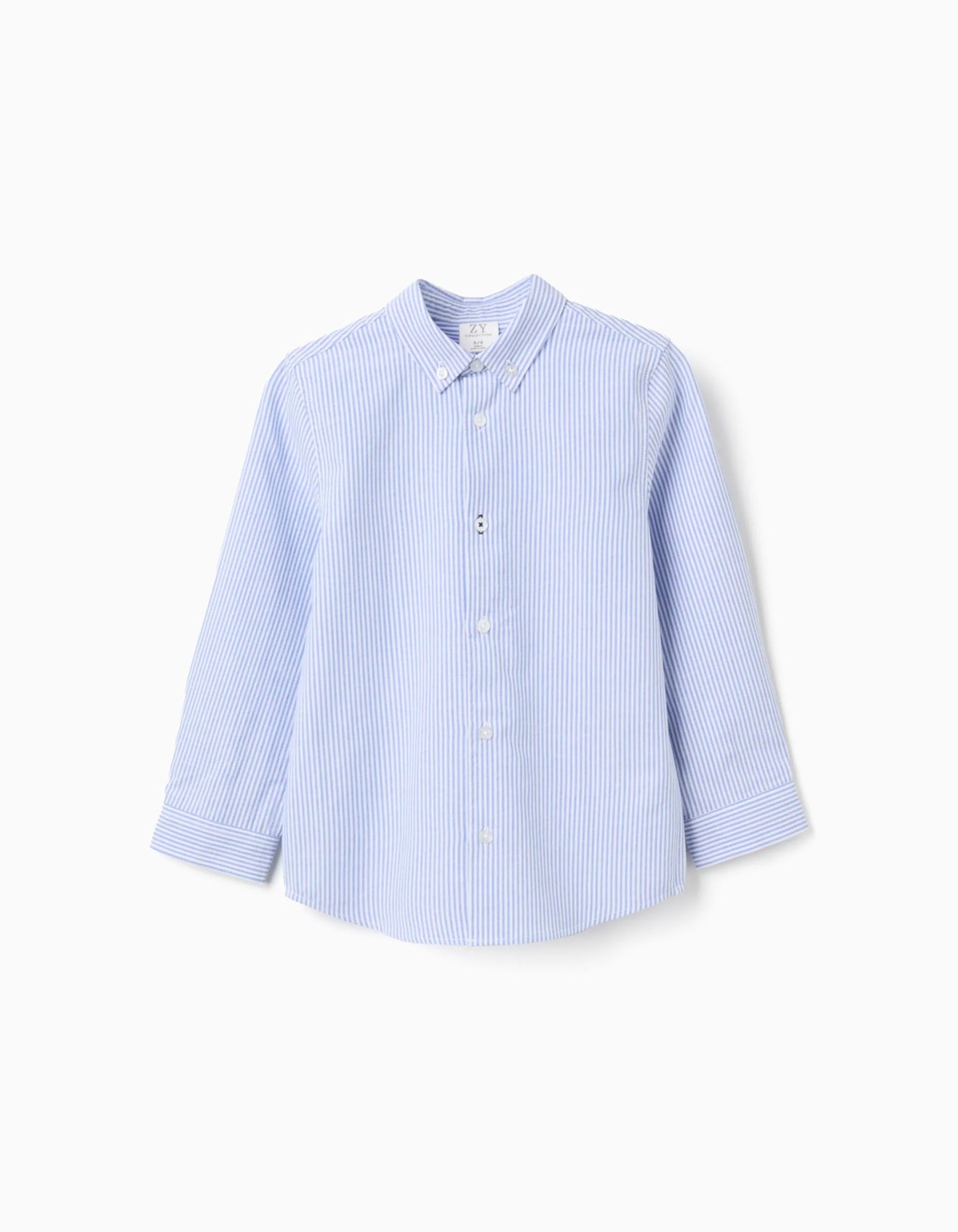 Striped Oxford Shirt for Boys, White/Blue