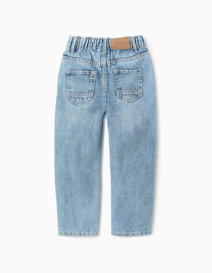 Denim Cotton Trousers for Boys 'Baggy', Blue