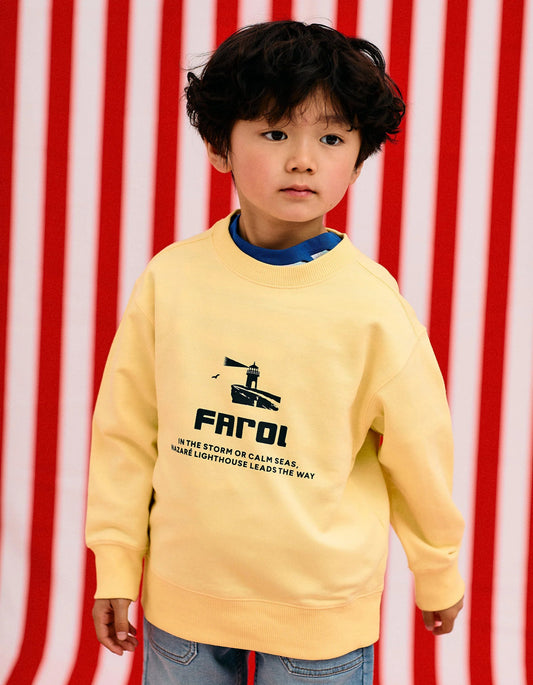 Printed Sweatshirt for Boys 'Lighthouse', Yellow