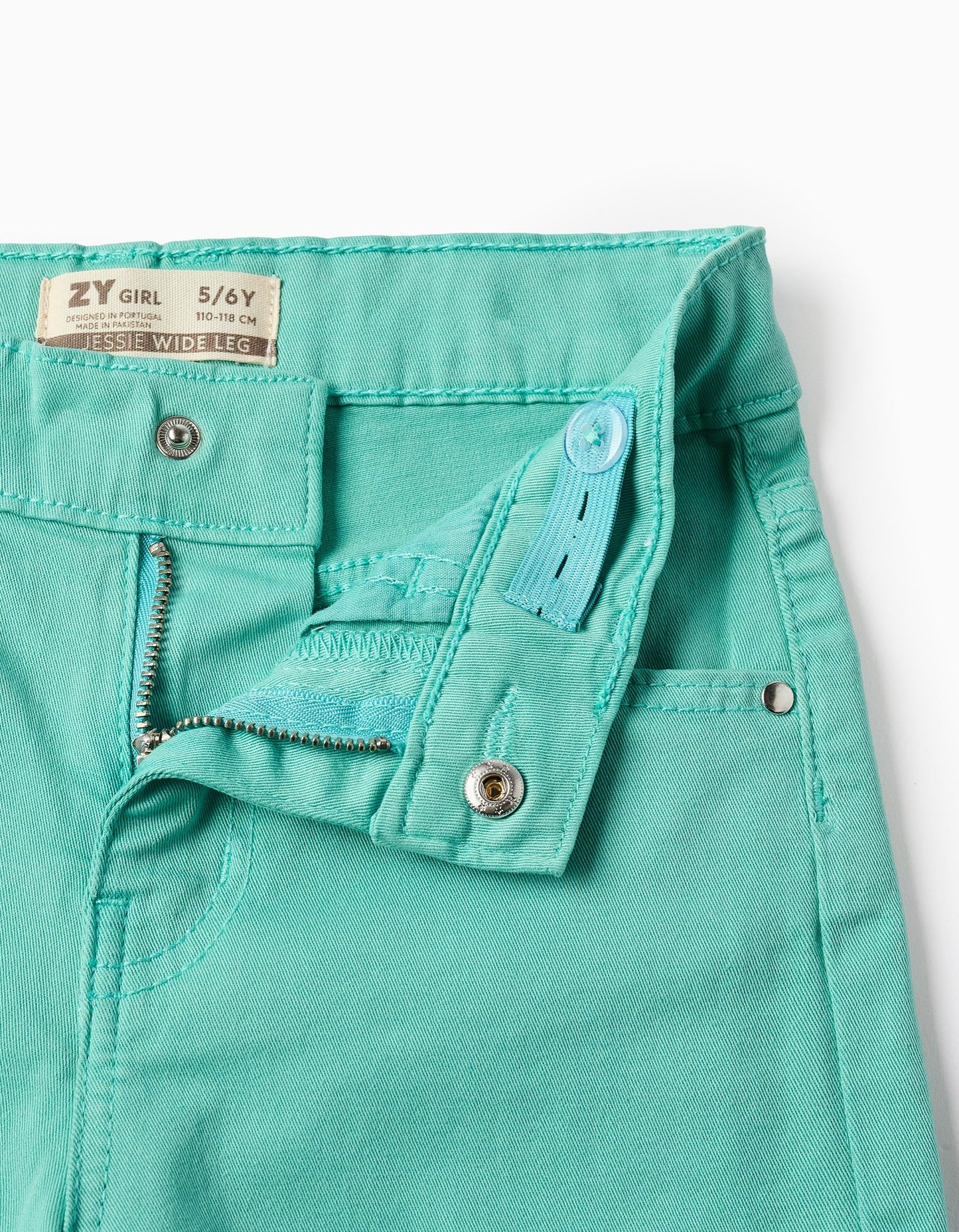 Twill Trousers for Girls 'Wide Leg', Green