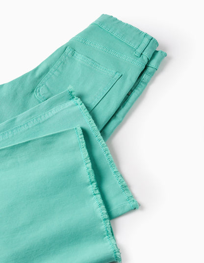 Twill Trousers for Girls 'Wide Leg', Green