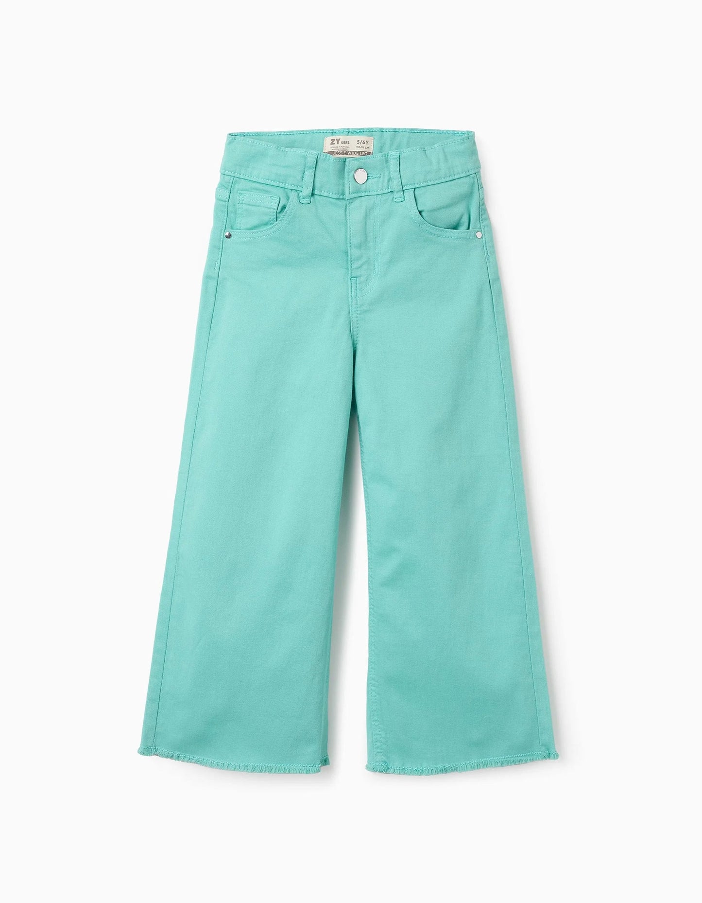 Twill Trousers for Girls 'Wide Leg', Green