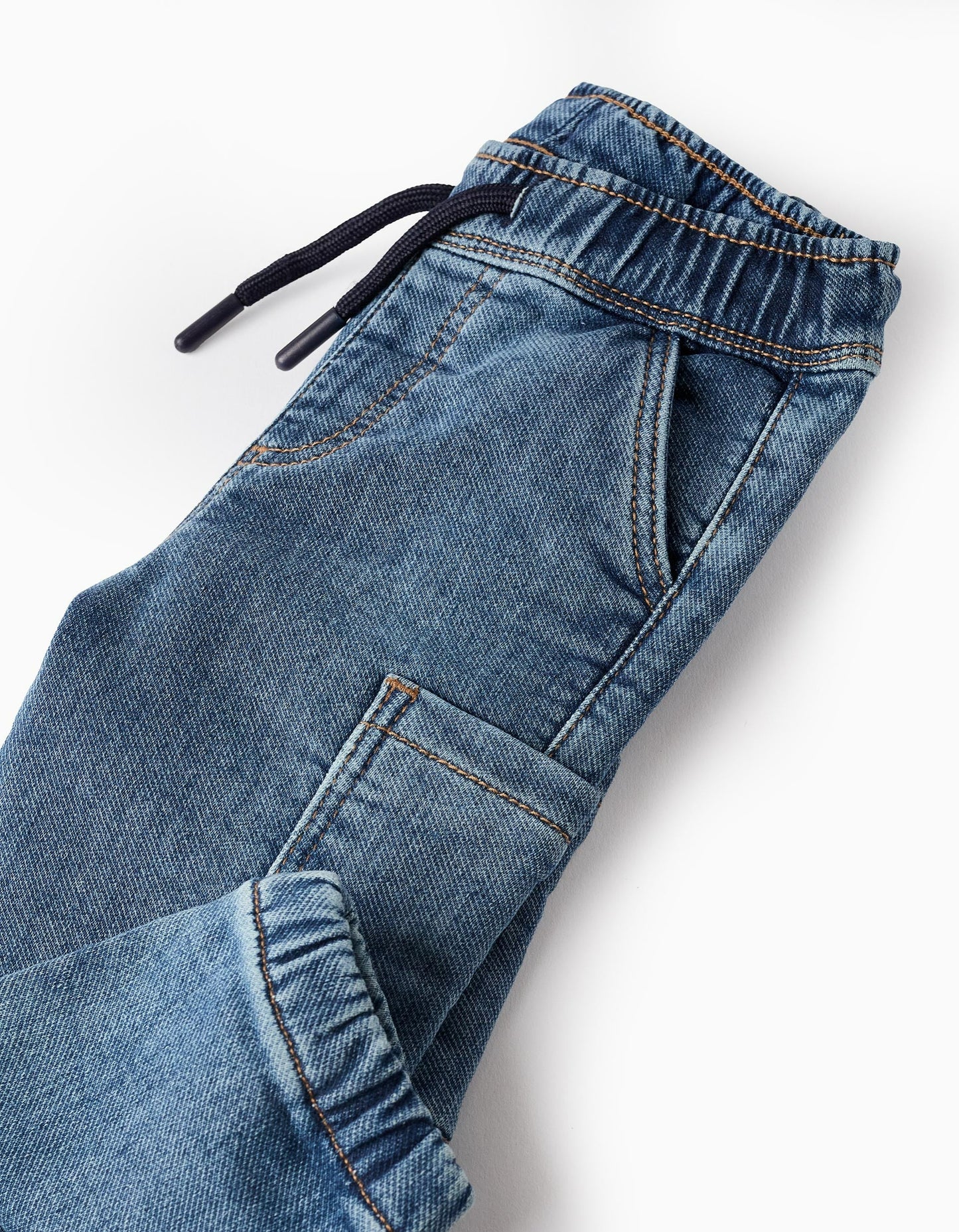 Cargo Denim Trousers for Baby Boys, Blue