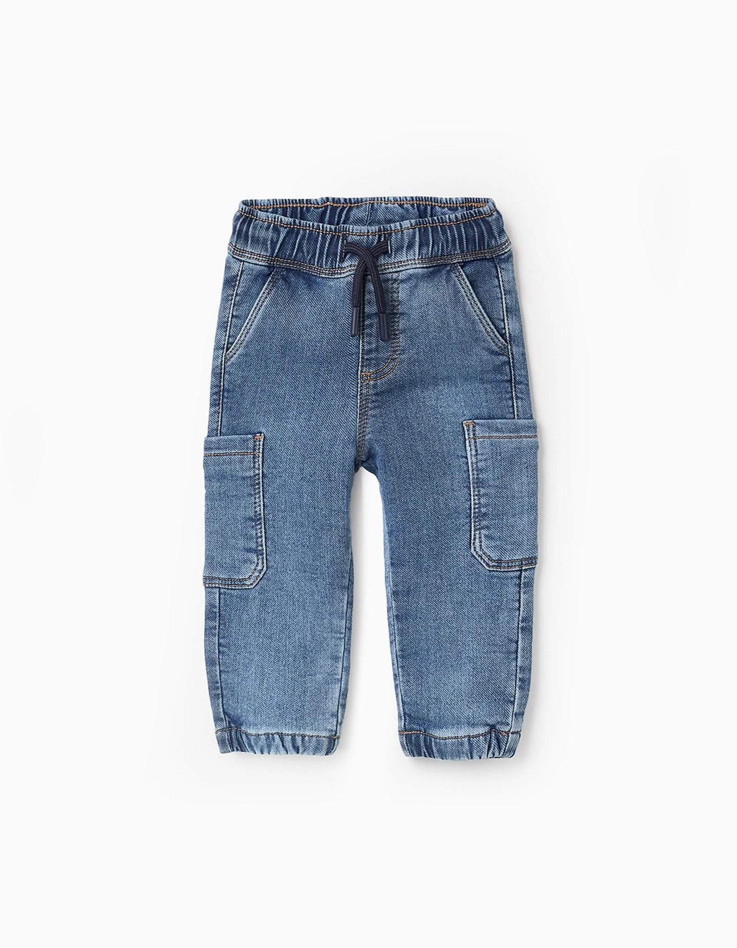Cargo Denim Trousers for Baby Boys, Blue