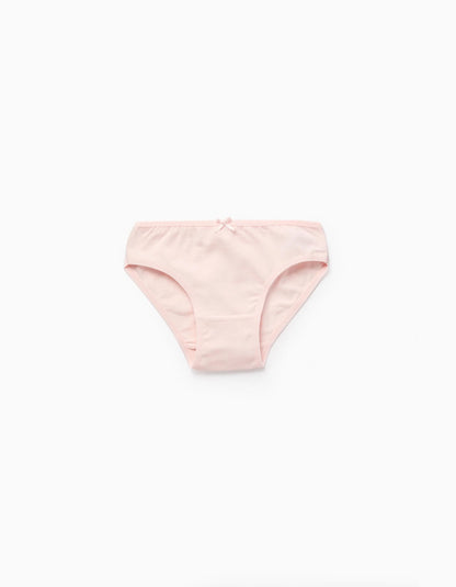 Pack of 5 Briefs for Girls 'Bows', White/Pink/Blue