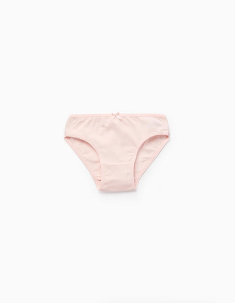 Pack of 5 Briefs for Girls 'Bows', White/Pink/Blue