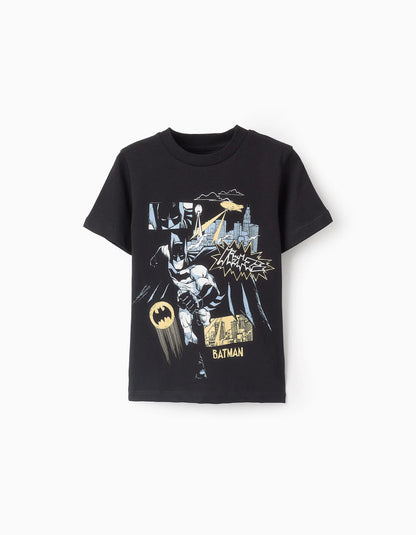 Cotton T-shirt for Boys 'Batman', Black