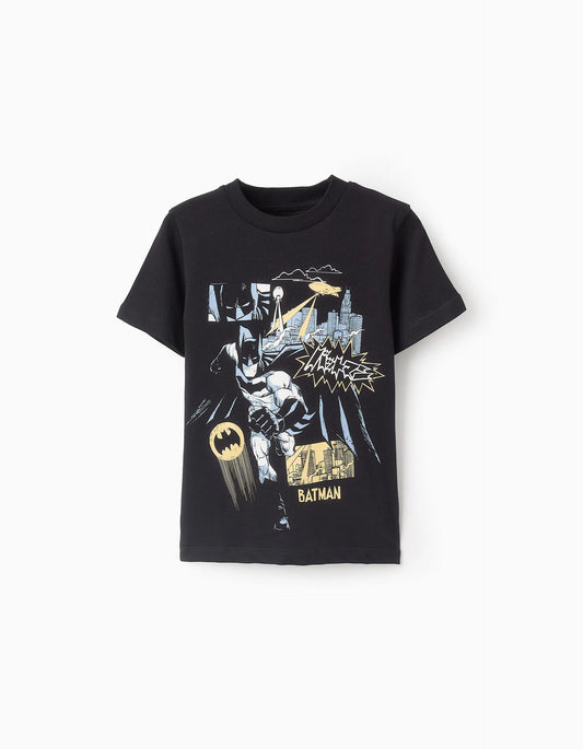 Cotton T-shirt for Boys 'Batman', Black