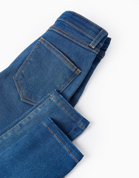 Flexible Skinny Jeans for Girls, Blue
