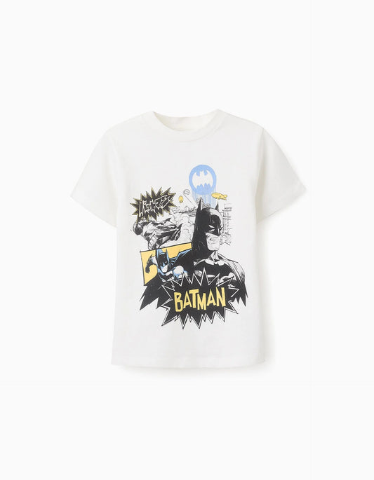 Cotton T-shirt for Boys 'Batman', White
