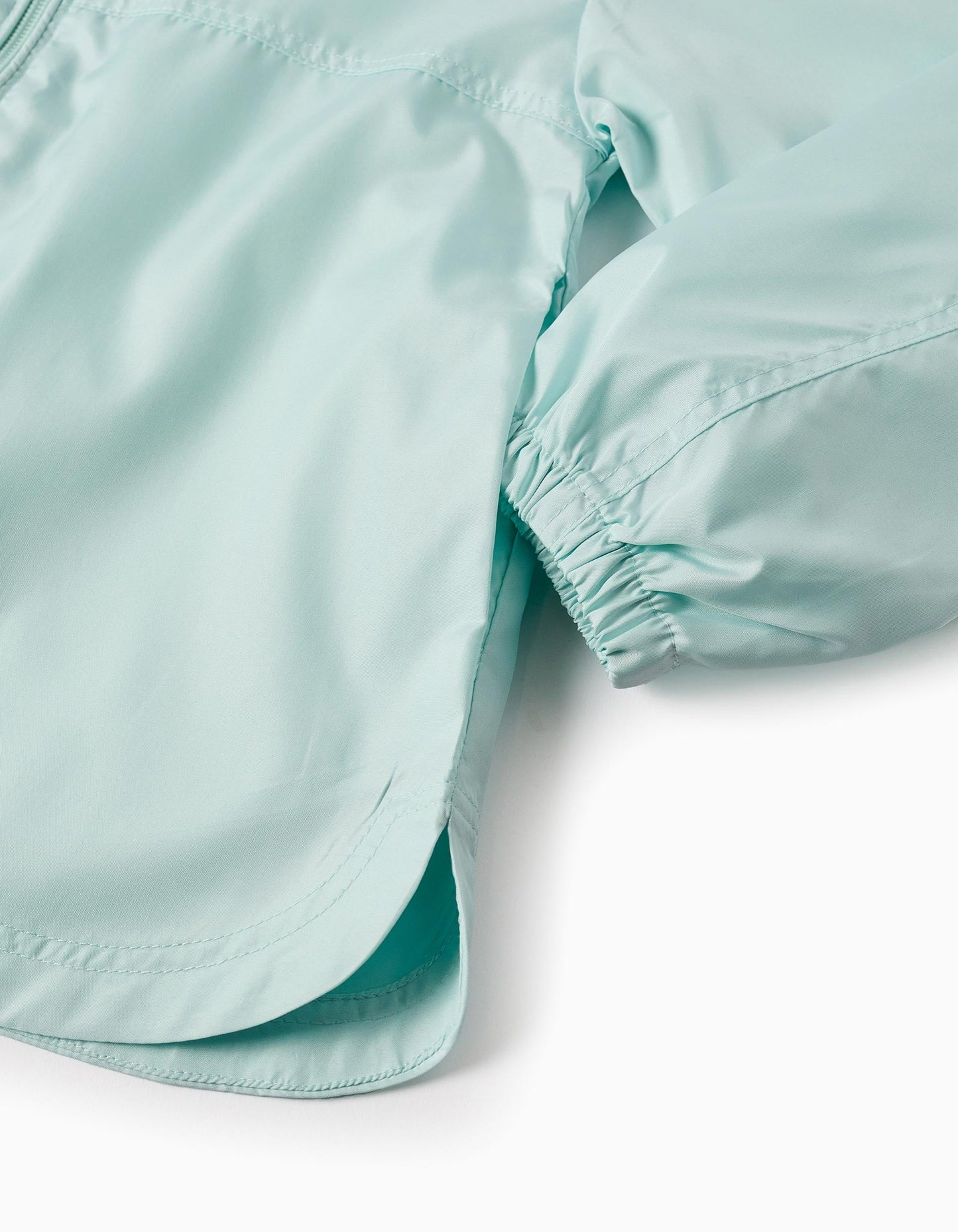 Hooded Windbreaker for Girls, Aqua Green