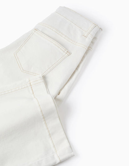 Twill Trousers for Girls 'Wide Leg', Beige
