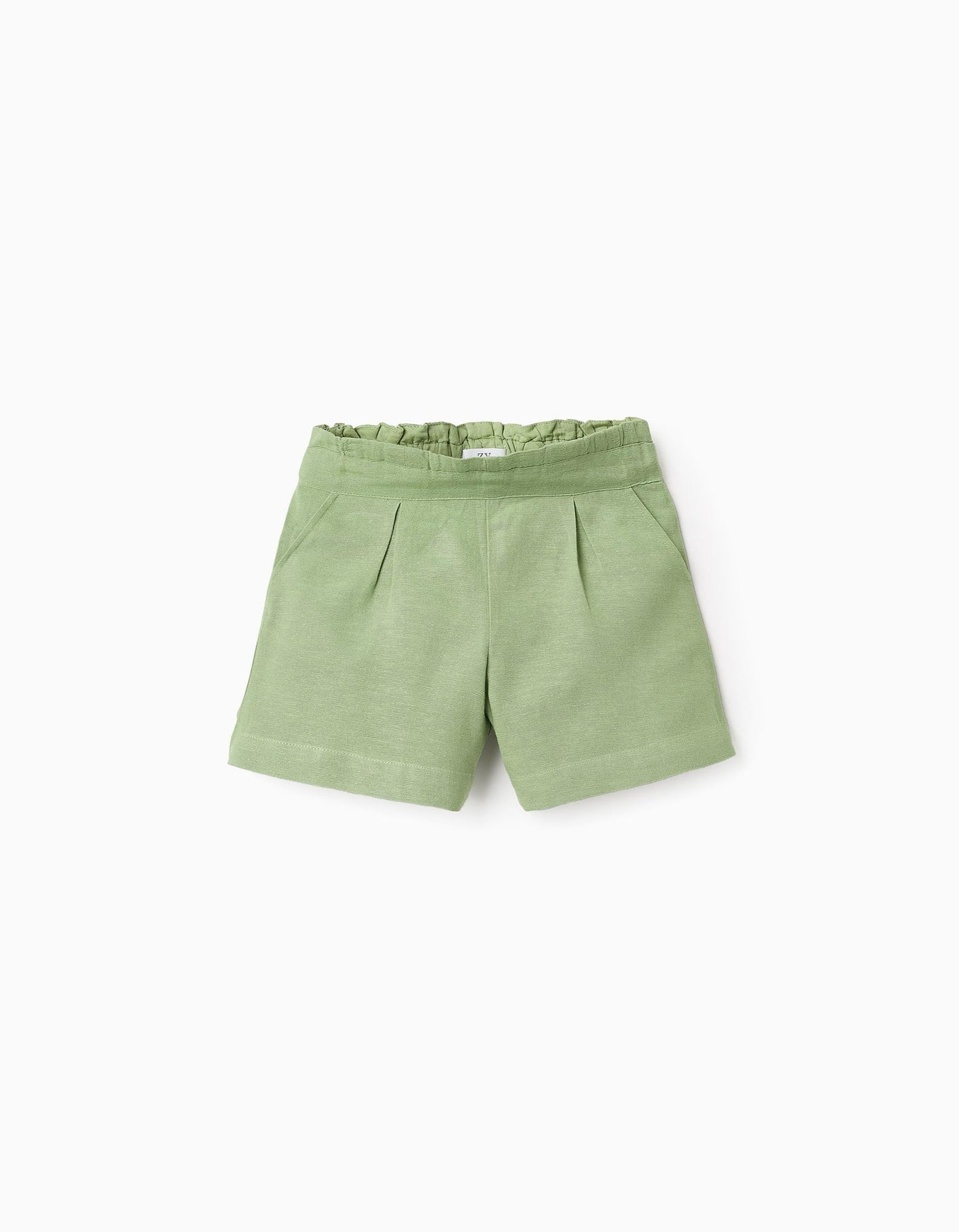 Viscose, Cotton and Linen Shorts for Girls, Green
