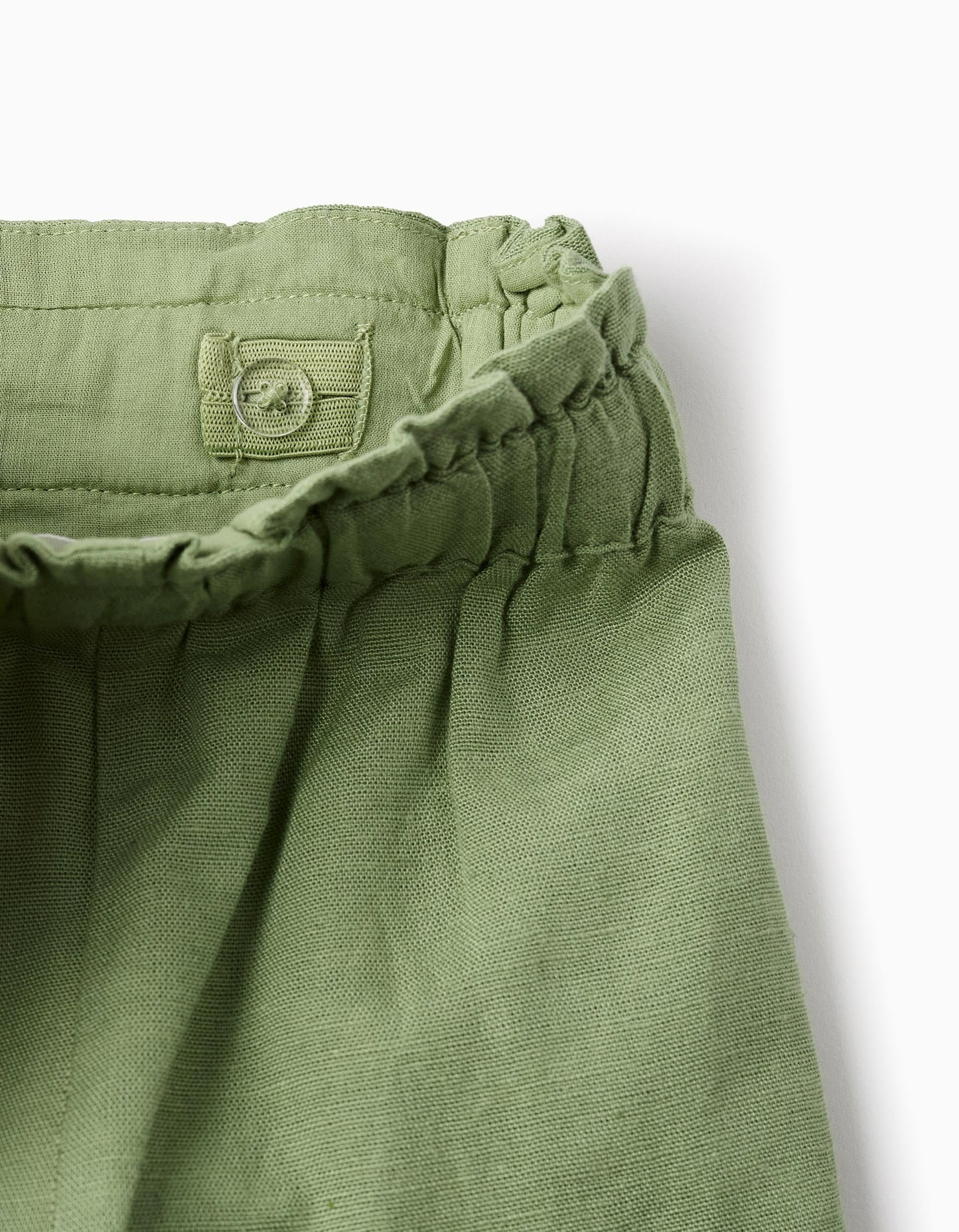 Viscose, Cotton and Linen Shorts for Girls, Green