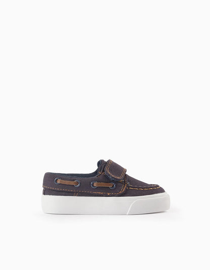 Twill Deck Shoes for Baby Boys, Dark Blue
