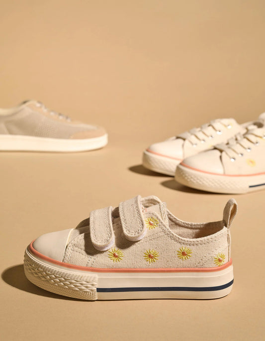 Trainers with Flowers for Baby Girls '50's Sneakers', Beige