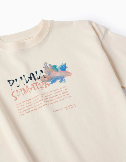 Cotton T-shirt for Girls 'Sumatra', Beige