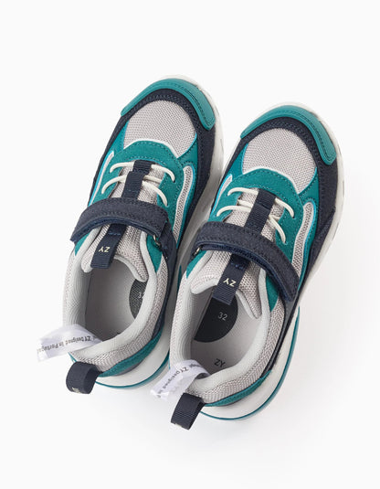 Light-up Trainers for Boys 'ZY Superlight Runner', Blue/Turquoise