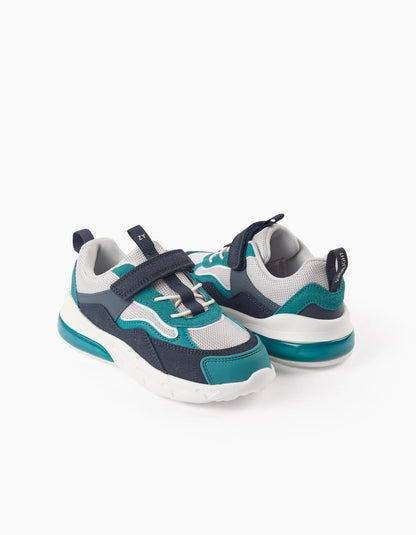 Light-up Trainers for Boys 'ZY Superlight Runner', Blue/Turquoise