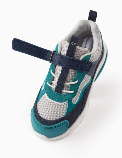 Light-up Trainers for Boys 'ZY Superlight Runner', Blue/Turquoise
