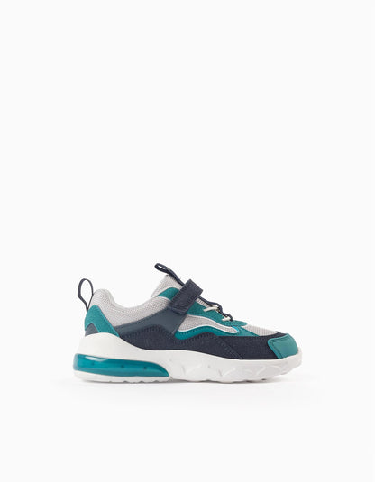 Light-up Trainers for Boys 'ZY Superlight Runner', Blue/Turquoise