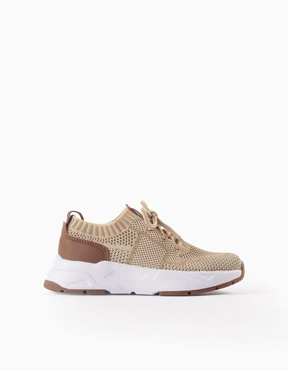 Mesh Trainers for Boys 'Superlight Runner', Beige/Brown