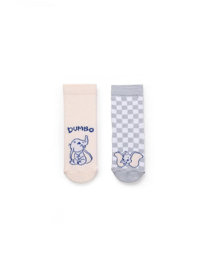 Pack 2 Pairs of Non-Slip Socks for Baby Girls 'Stitch', Blue/Pink