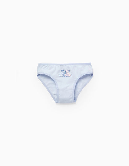 Pack of 5 Briefs for Girls 'Stitch', White/Pink/Blue