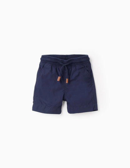 Poplin Shorts for Baby Boys, Dark Blue