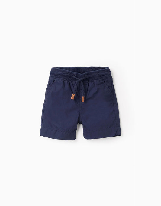 Poplin Shorts for Baby Boys, Dark Blue