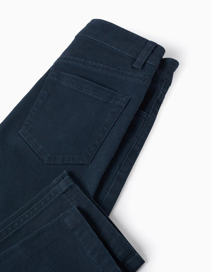 Twill Trousers for Boys 'Slim Fit', Dark Blue