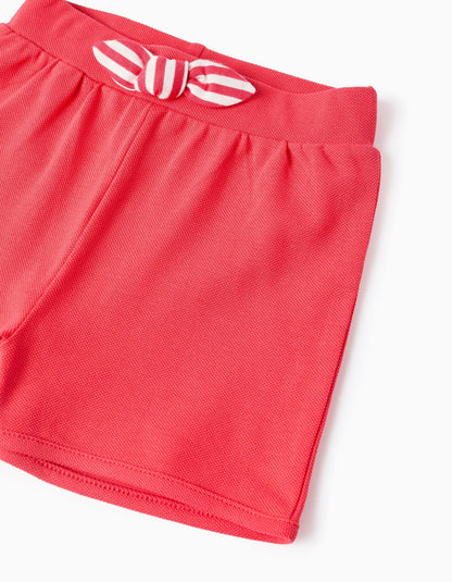 T-shirt + Shorts with Bow for Baby Girls 'Minnie', White/Red