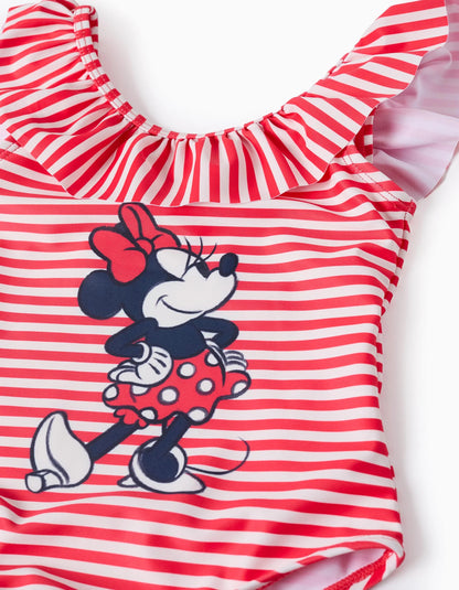 Swimsuit with Stripes and Ruffles for Baby Girls 'Minnie', Red