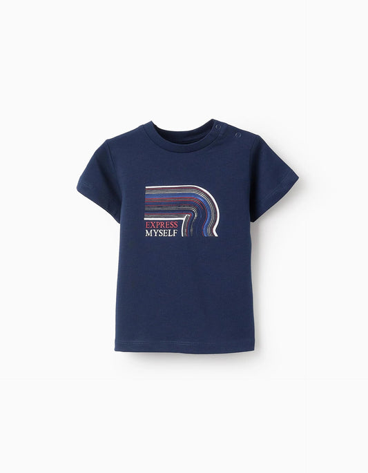 Short Sleeve T-shirt for Baby Boys 'Express Myself', Dark Blue