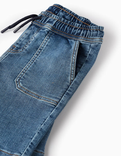 Denim Shorts with Patch Pockets for Boys, Blue