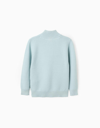 Jumper with High Neck for Boys, Light Blue