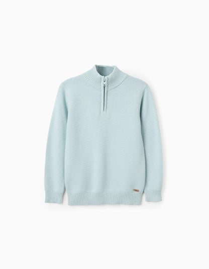 Jumper with High Neck for Boys, Light Blue