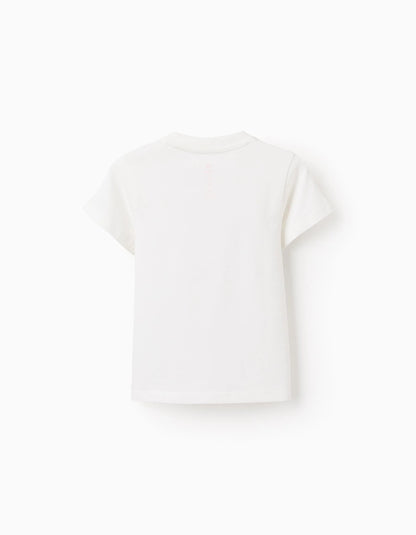 Cotton T-shirt for Baby Boys 'Mickey', White