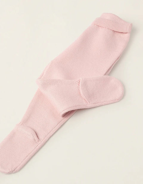 Striped Knitted Set for Newborn Girls, Pink