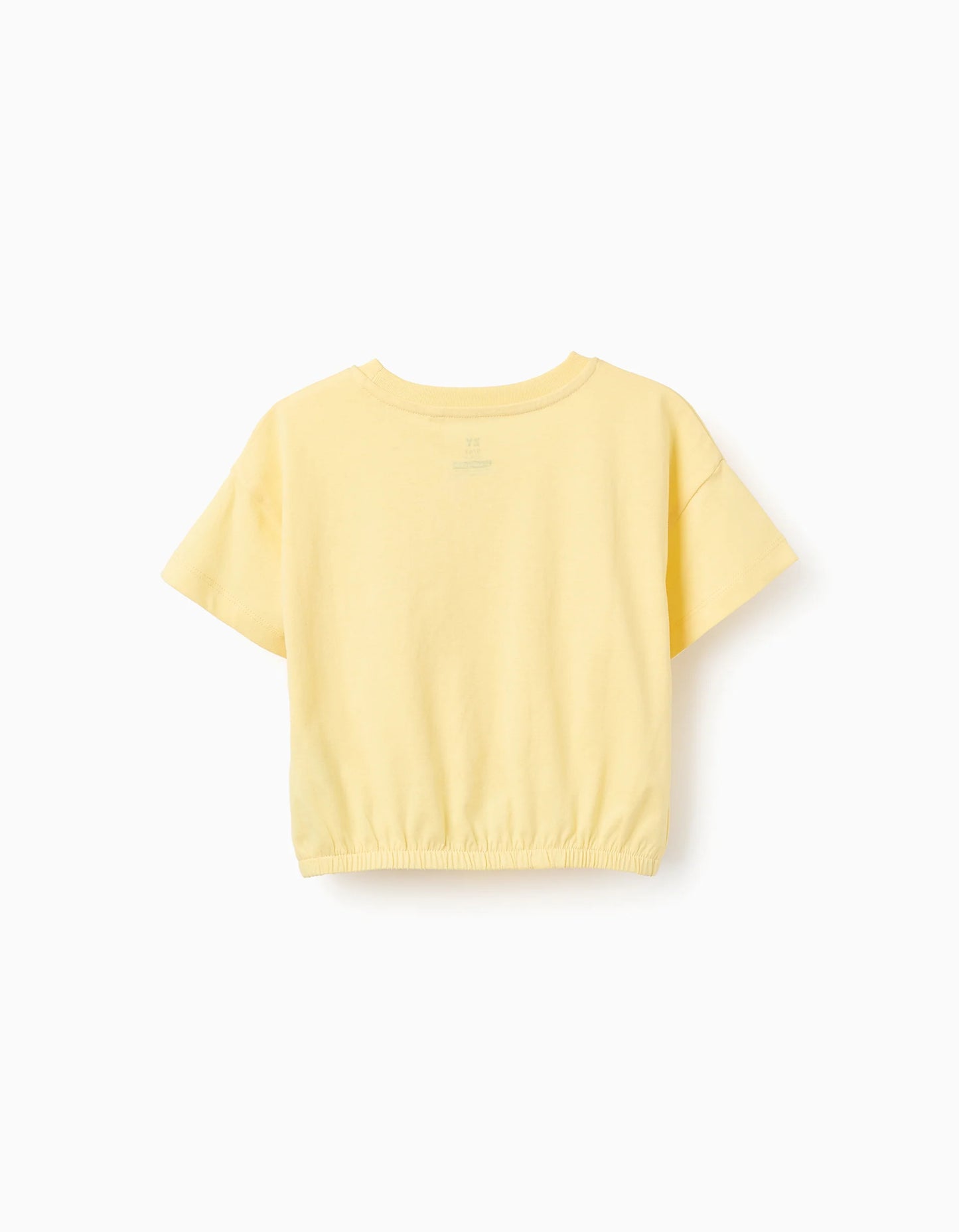 Cotton T-shirt with Elastic Hem for Girls 'Paradise', Yellow