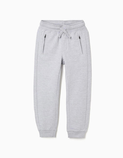 Boys' Slim Joggers with Sealed Pockets, Gray