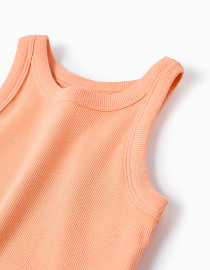 Ribbed Top for Girls, Coral