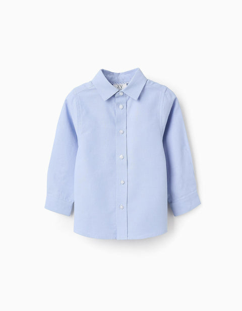 Shirt in Cotton Oxford for Baby Boys, Blue