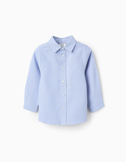 Shirt in Cotton Oxford for Baby Boys, Blue