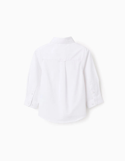 Shirt in Cotton Oxford for Baby Boys, White