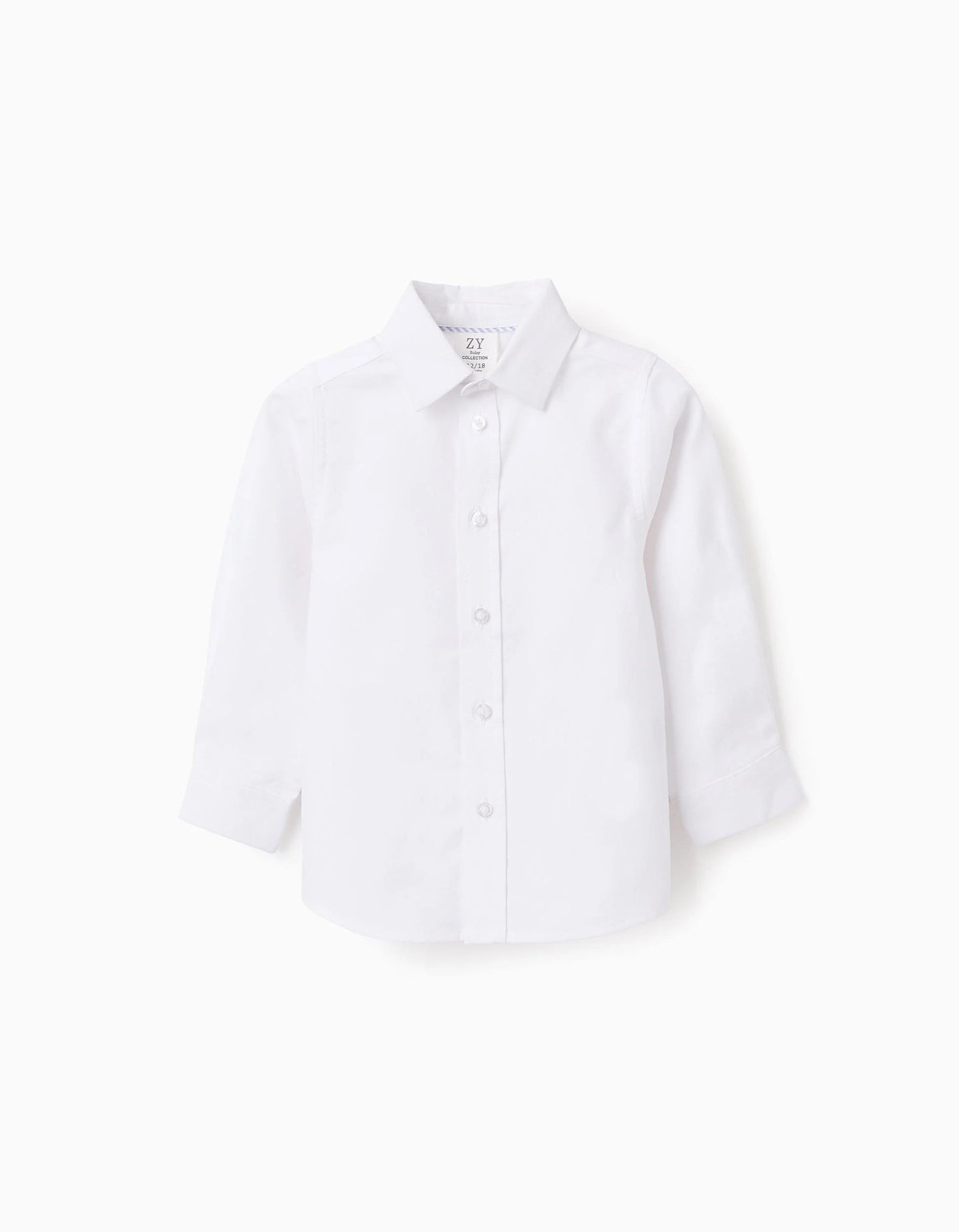 Shirt in Cotton Oxford for Baby Boys, White