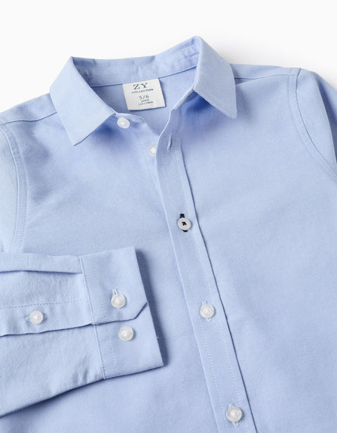 Shirt in Cotton Oxford for Boys, Blue