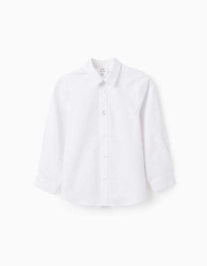 Shirt in Cotton Oxford for Boys, White